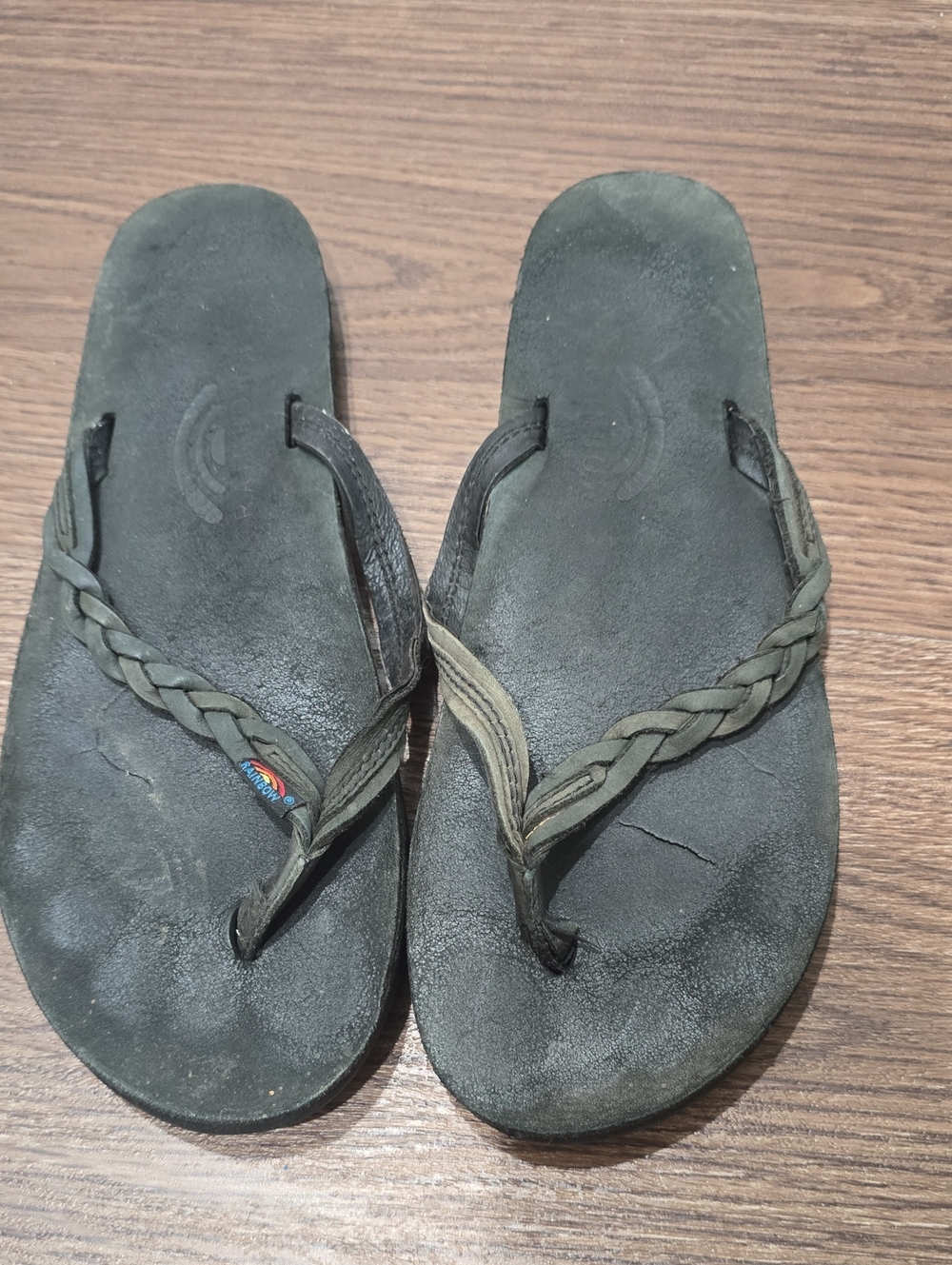 Women's Black Braided Flip Flop Sandals - Casual Swim Beach 8 (missing)
